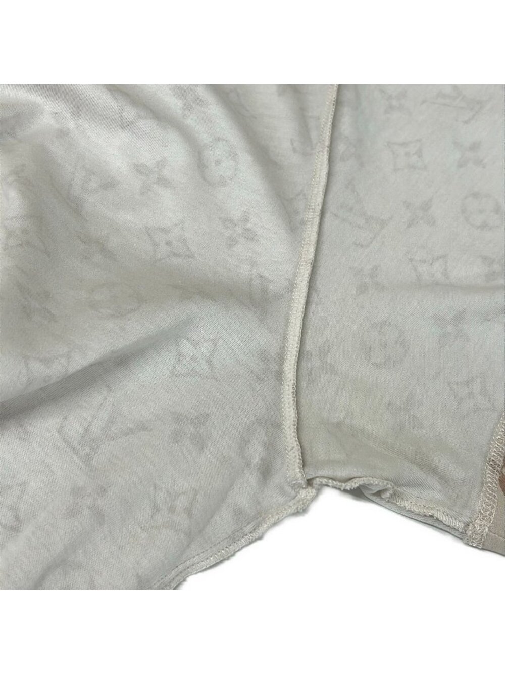 ★SOLD★ Louis Vuitton Short Sleeve T-Shirt L Beige Light Brown Black Crew Neck - Picture 8 of 9